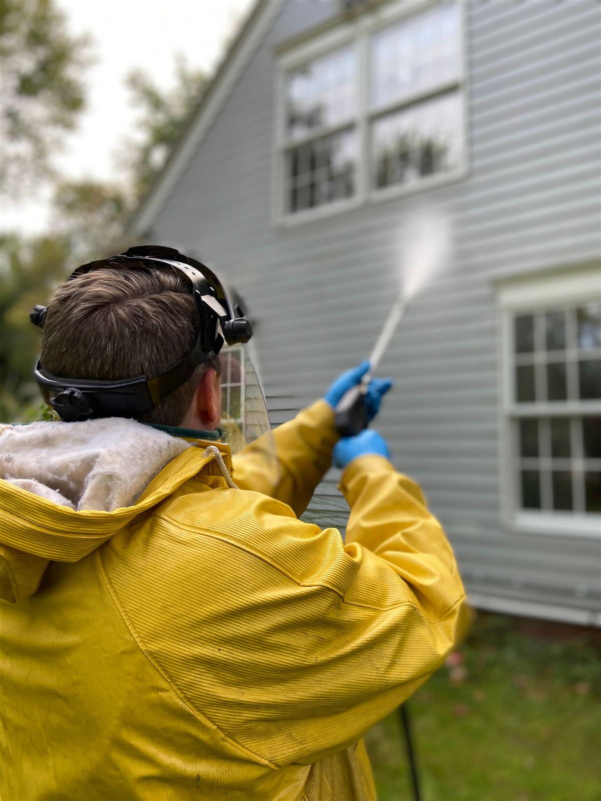 House siding cleaned with a soft wash — representative finish example