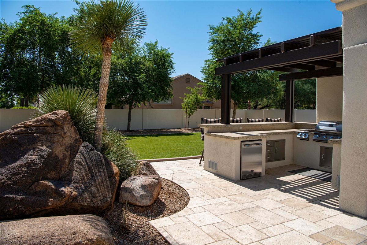 Clean paver patio after sealing — representative finish example